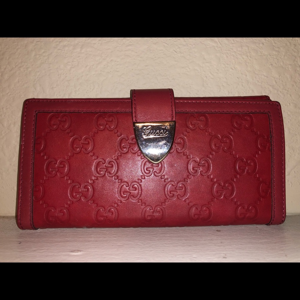 Authentic leather Gucci Guccissima monogram wallet